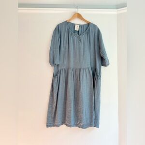 Ichi Antiquities blue linen dress